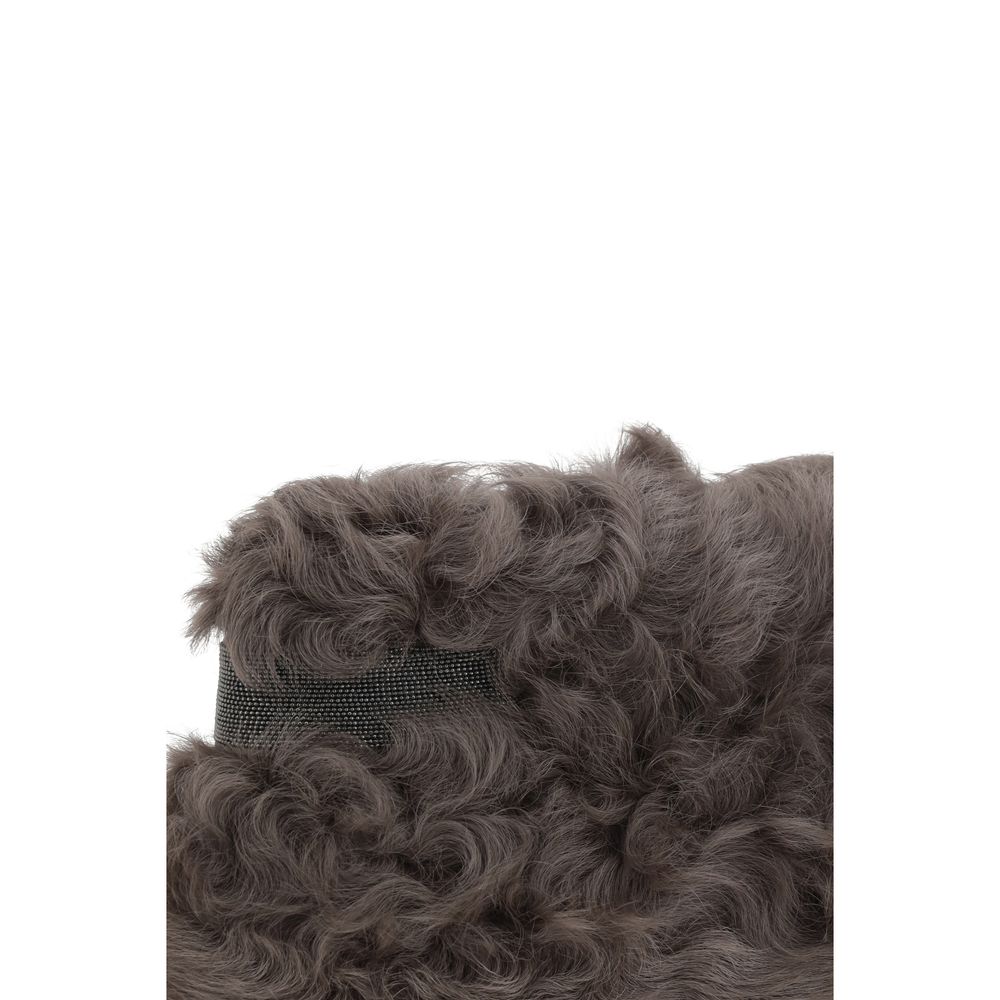 Brunello Cucinelli Brown Fur Clutch Bag