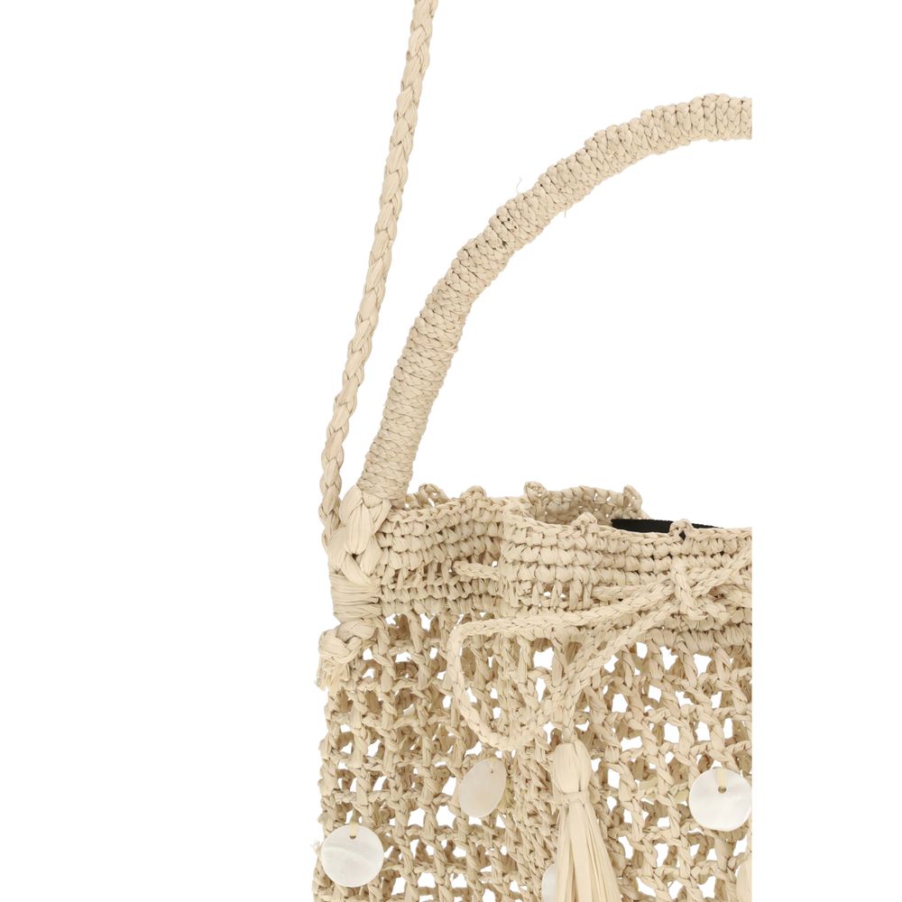 Alanui Beige Raffia Backet Bag