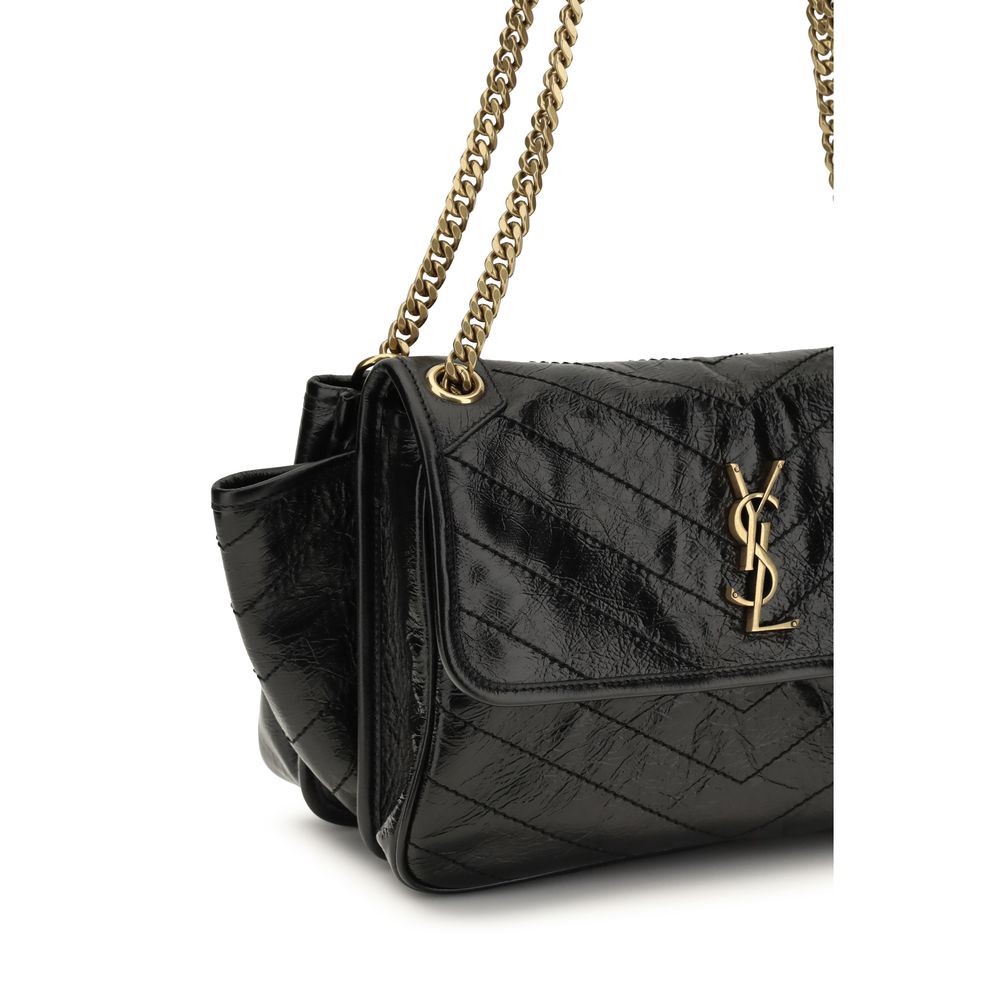 Saint Laurent Black Calf Leather Bos Taurus Shoulder Bag