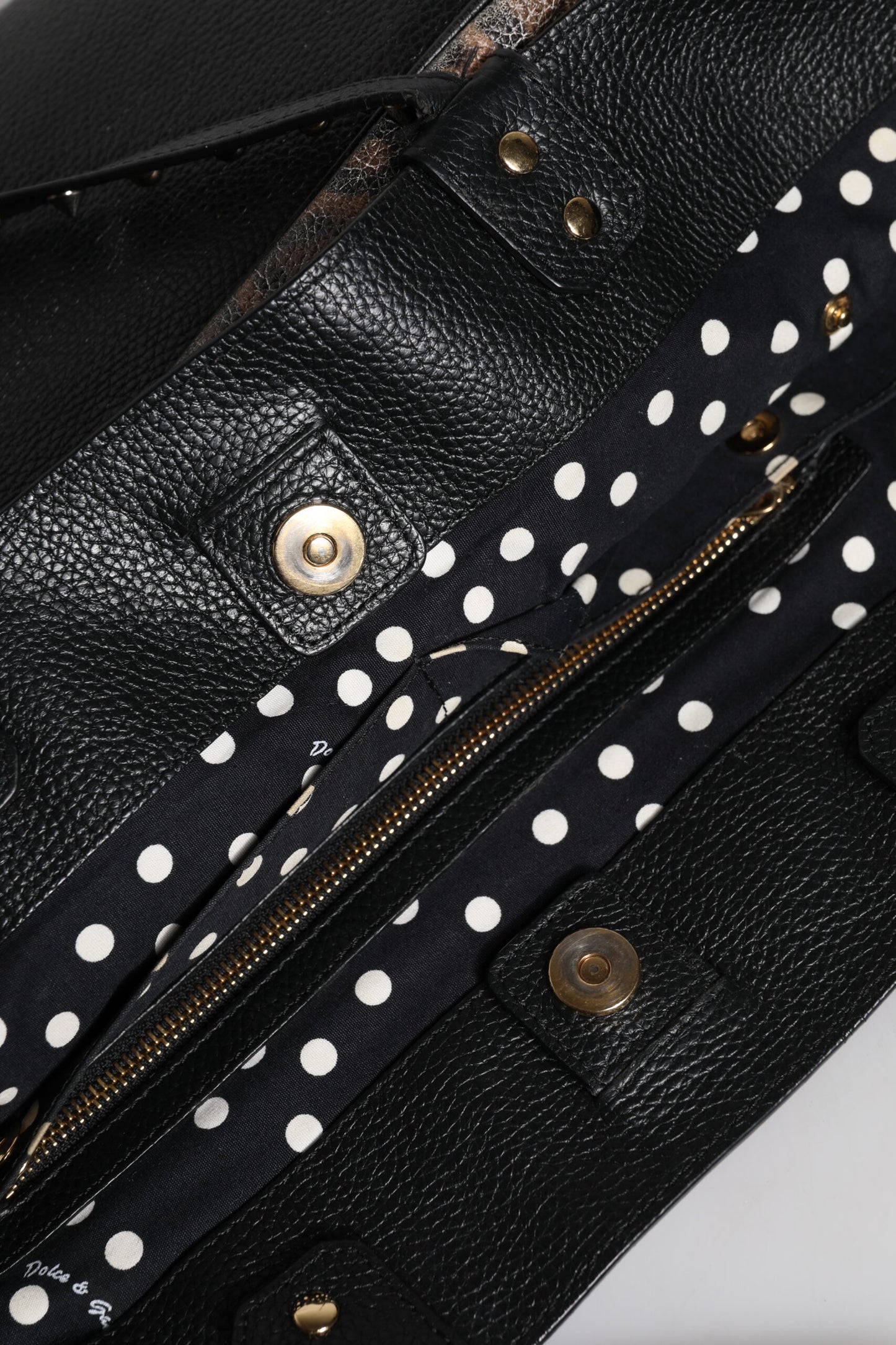 Dolce & Gabbana Brown Leopard BEATRICE Leather Logo Plaque Tote Bag