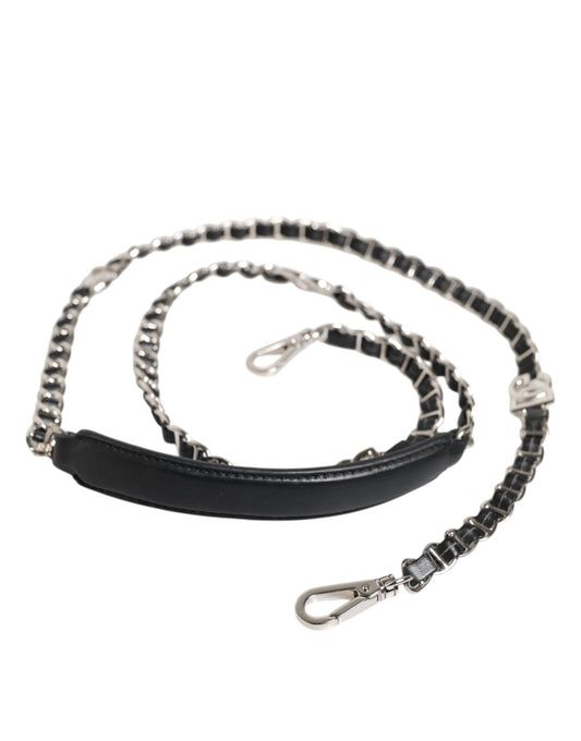 Dolce & Gabbana Black Leather DG Logo Chain Bag Shoulder Strap