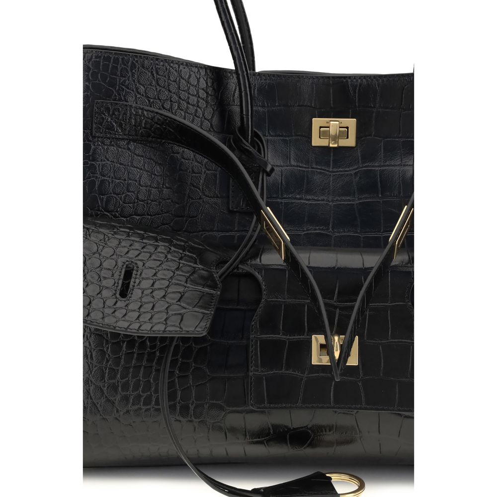 Balenciaga Black Calf Leather Bos Taurus Shoulder Bag