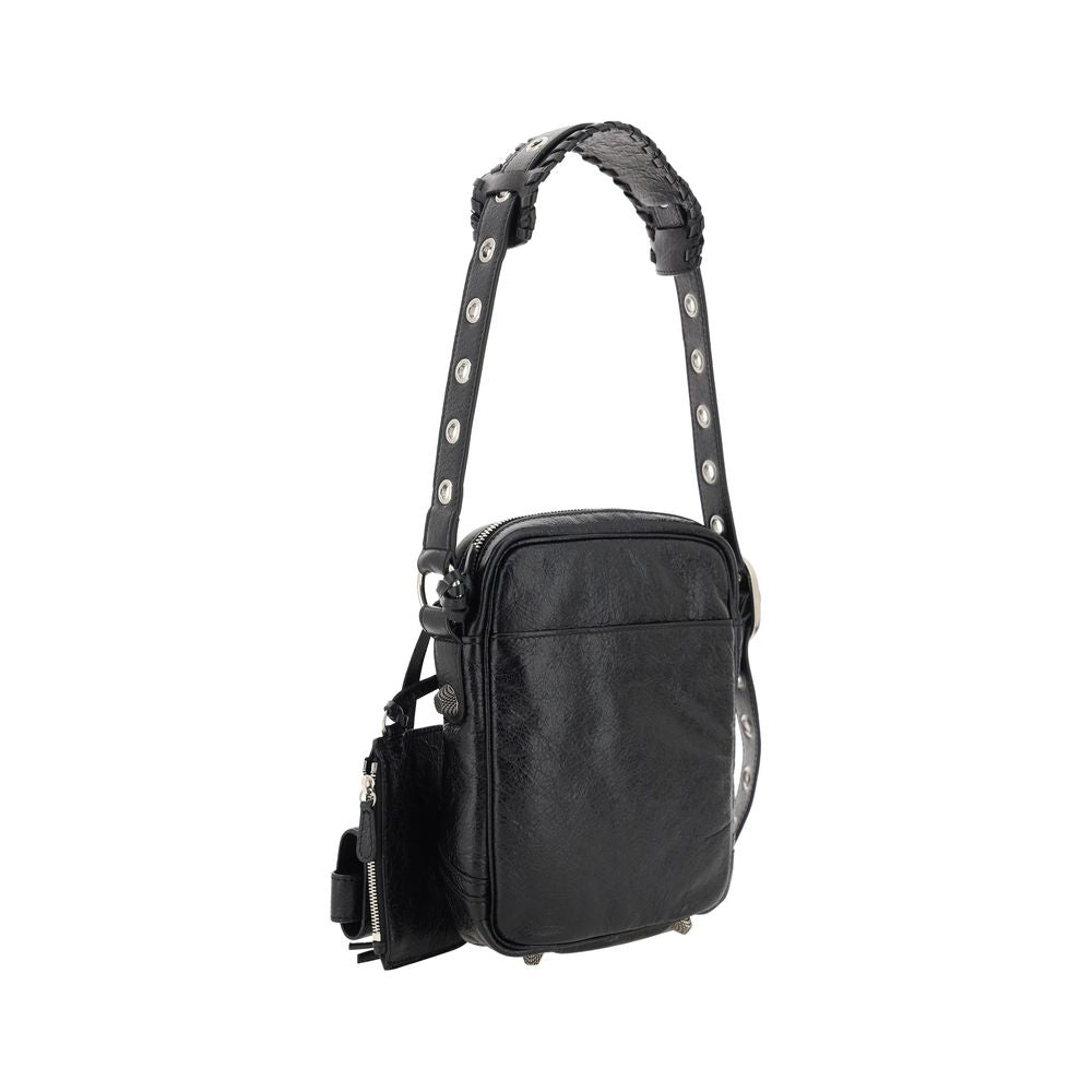 Balenciaga Black Lamb Ovis Aries Aries Shoulder Bag