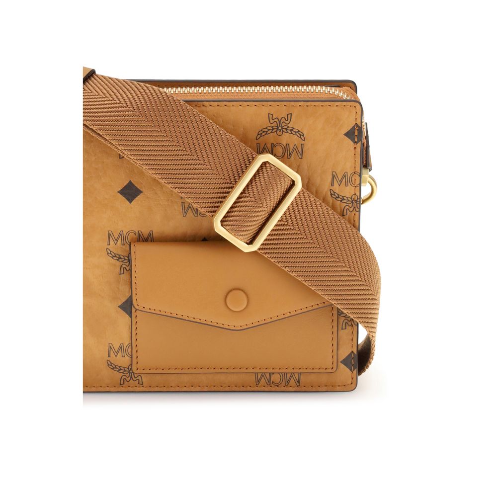 MCM Brown Canvas Shoulder Bag