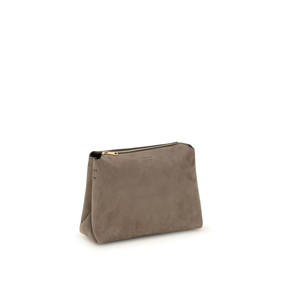 Khaite Beige Calf Leather Bos Taurus Shoulder Bag