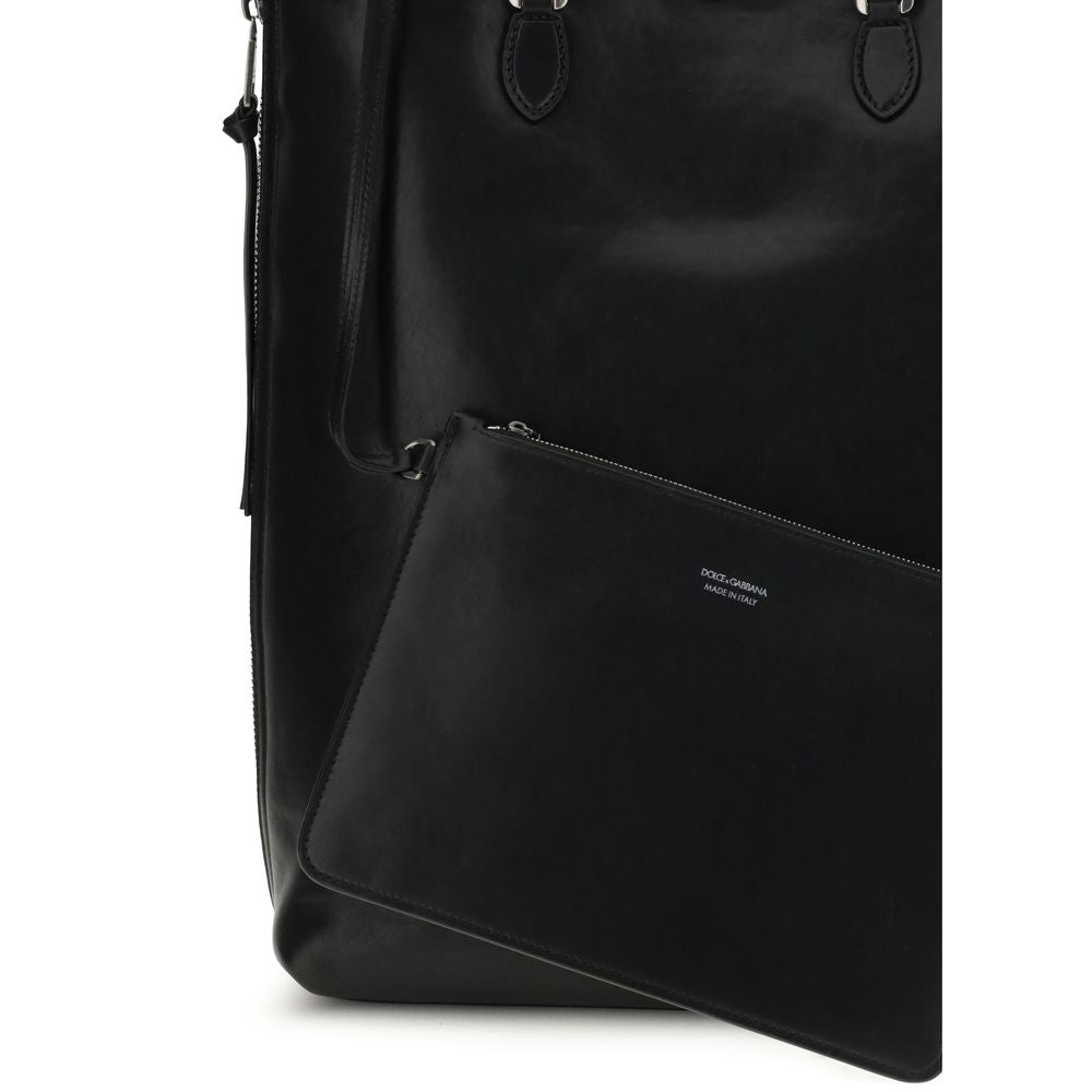 Dolce & Gabbana Black Calf Leather Bos Taurus Shoulder Bag