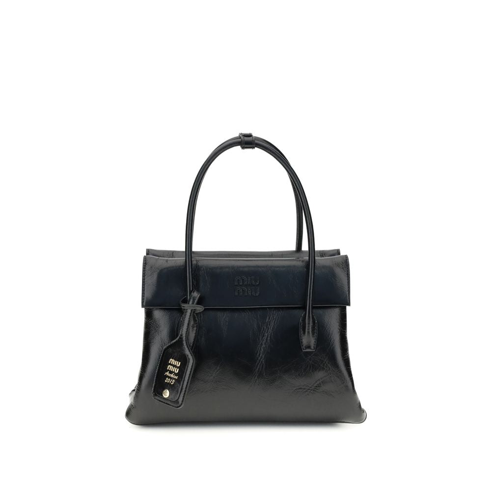 Miu Miu Black Calf Leather Bos Taurus Handbag