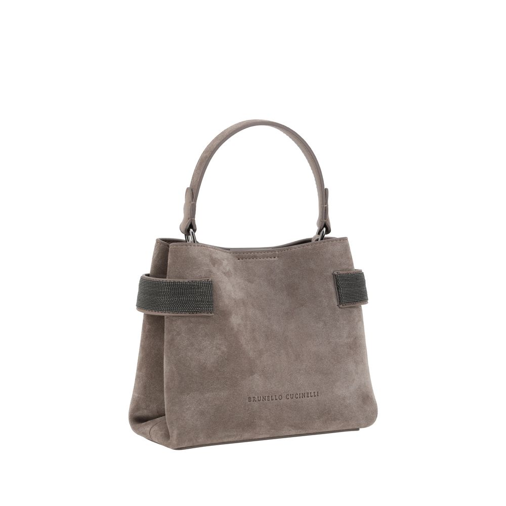 Brunello Cucinelli Brown Calf Leather Bos Taurus Shoulder Bag