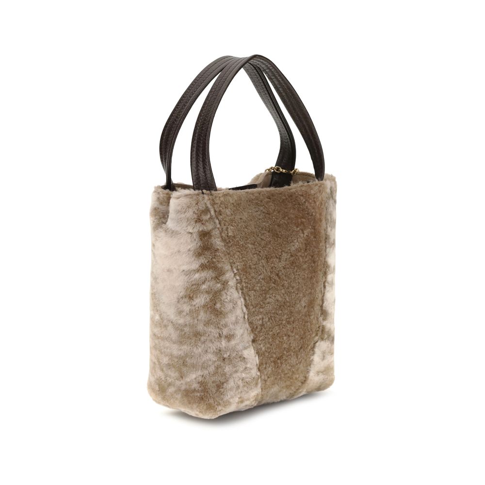 Chloé Beige Fur Shoulder Bag