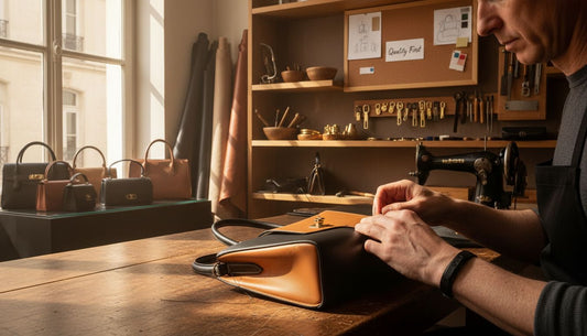 Artisan handcrafting premium leather handbags