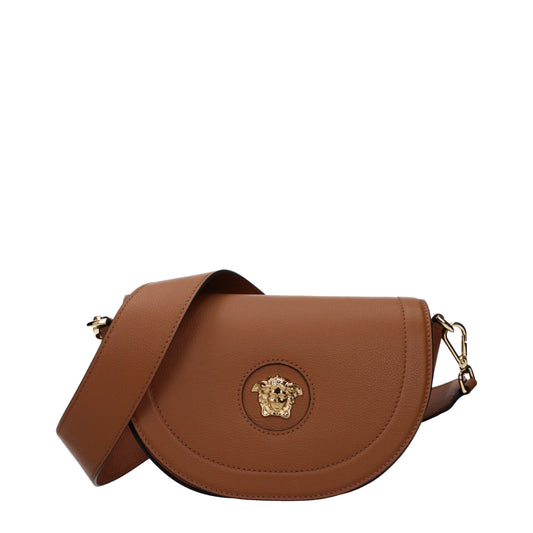 Versace Brown Leather Crossbody Bag