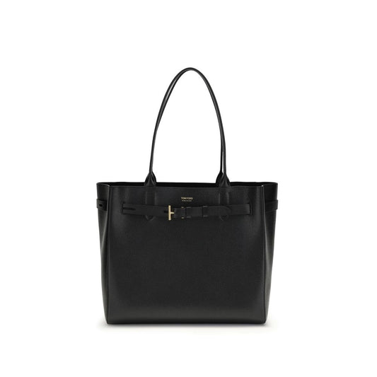 Tom Ford Black Calf Leather Bos Taurus Shoulder Bag