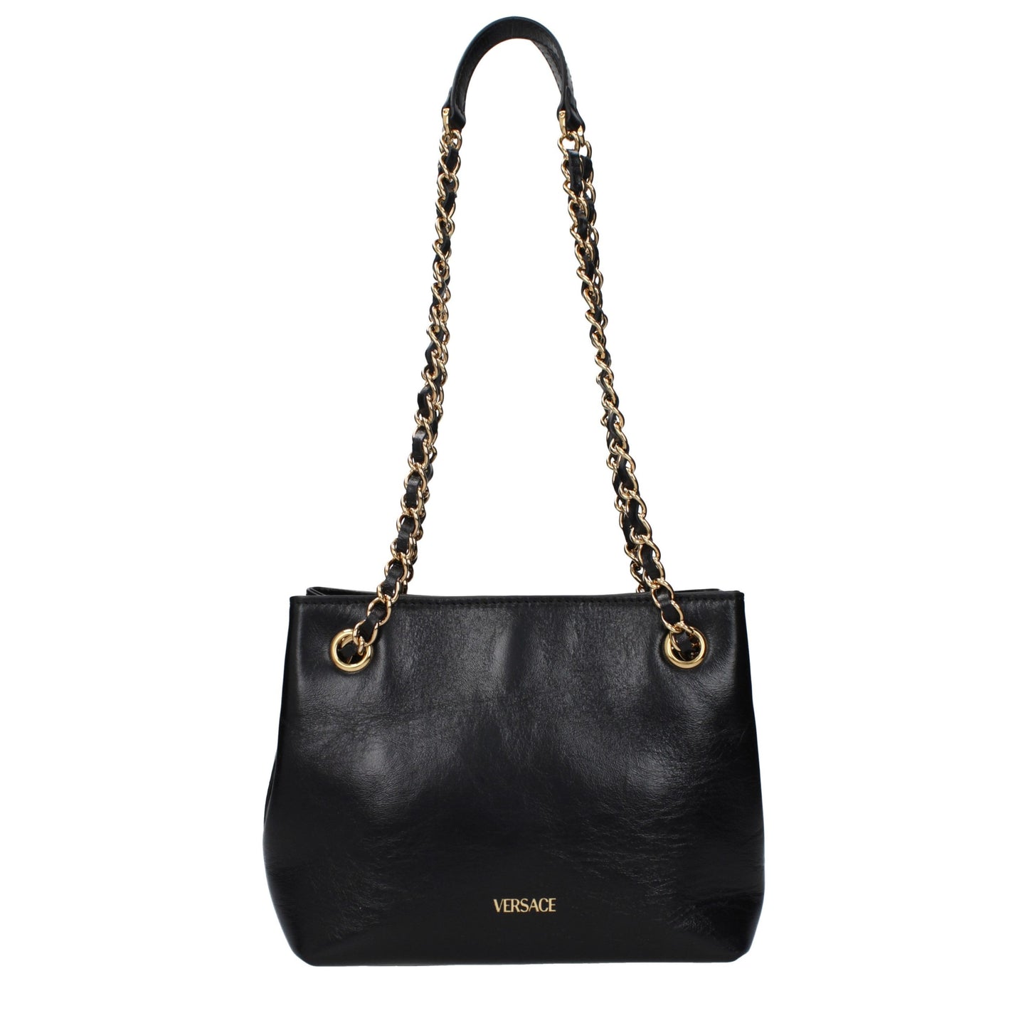Versace Black Leather Shoulder Bag