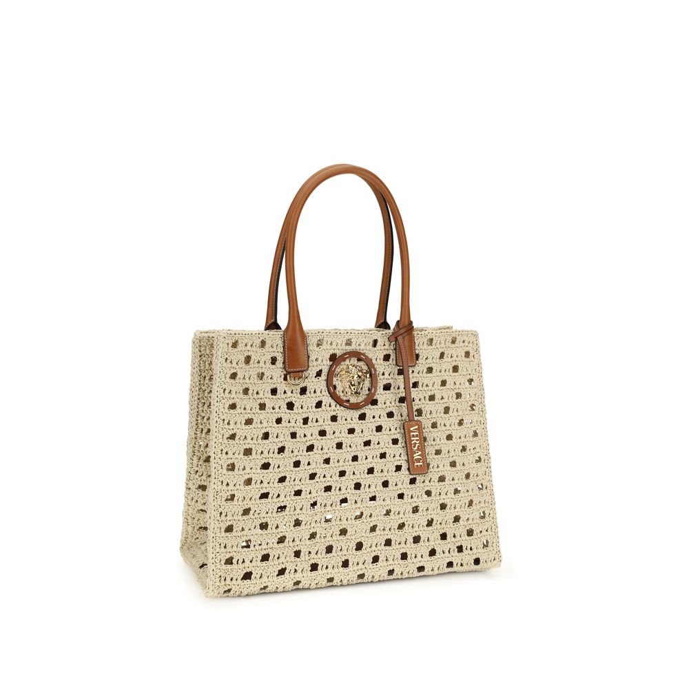 Versace Beige Cotton Shoulder Bag