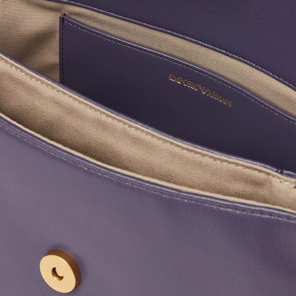 Emporio Armani Purple Bovine Leather Crossbody Bag