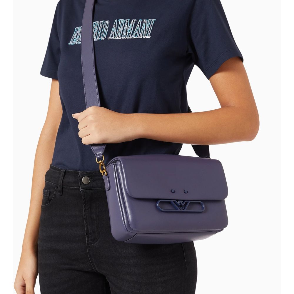 Emporio Armani Purple Bovine Leather Crossbody Bag