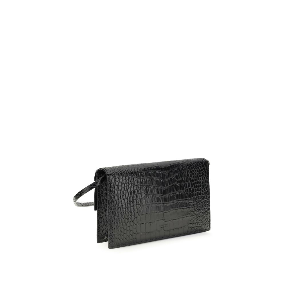 Tom Ford Black Calf Leather Bos Taurus Shoulder Bag