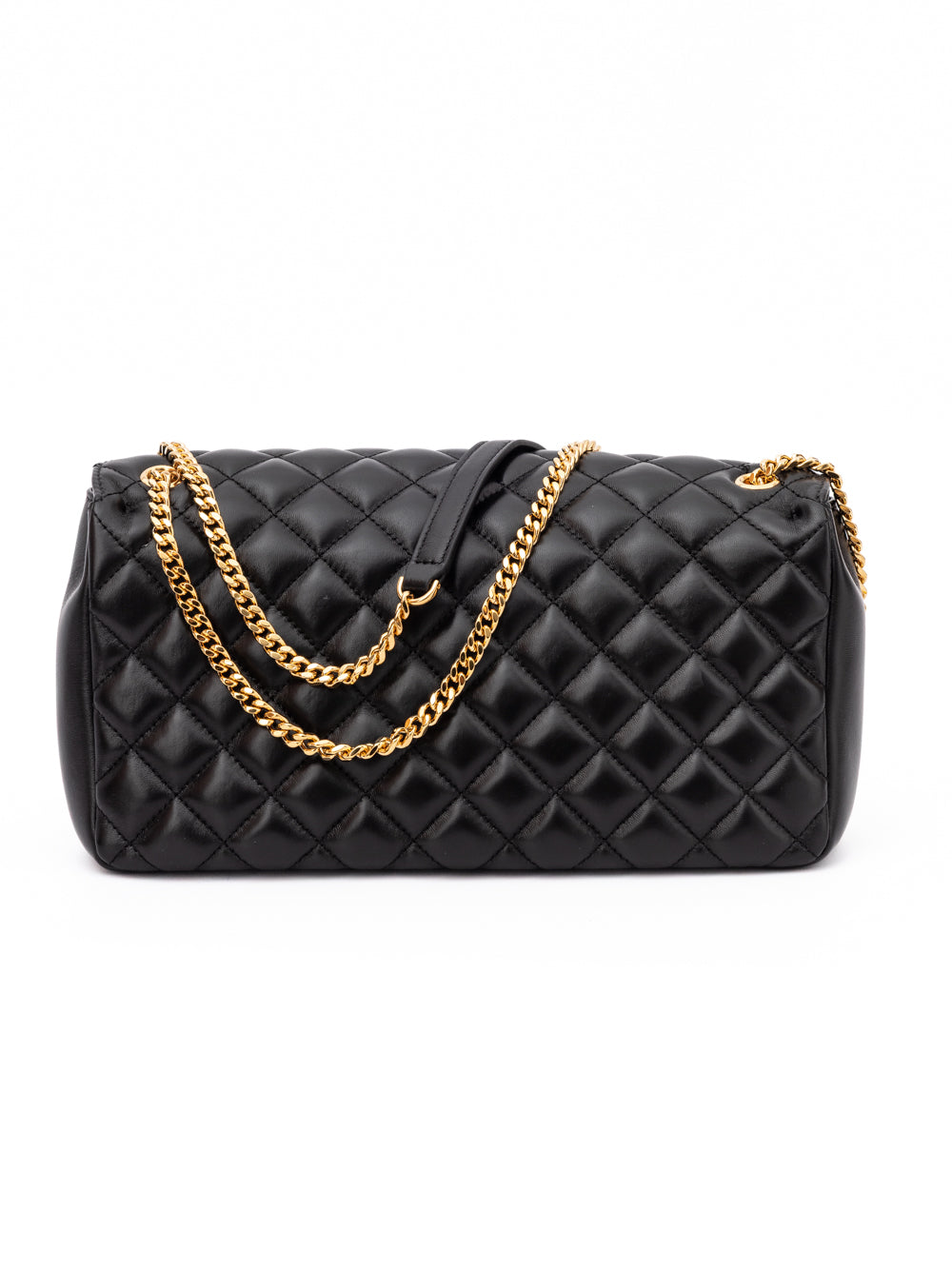 Versace Black Quilted Leather Shoulder Strap Bag