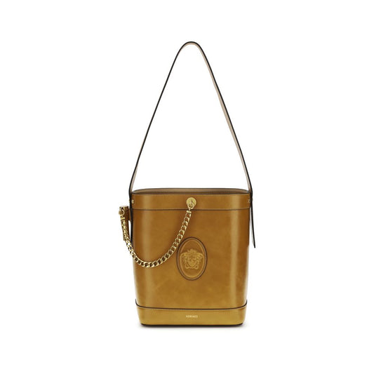 Versace Brown Calf Leather Bos Taurus Backet Bag