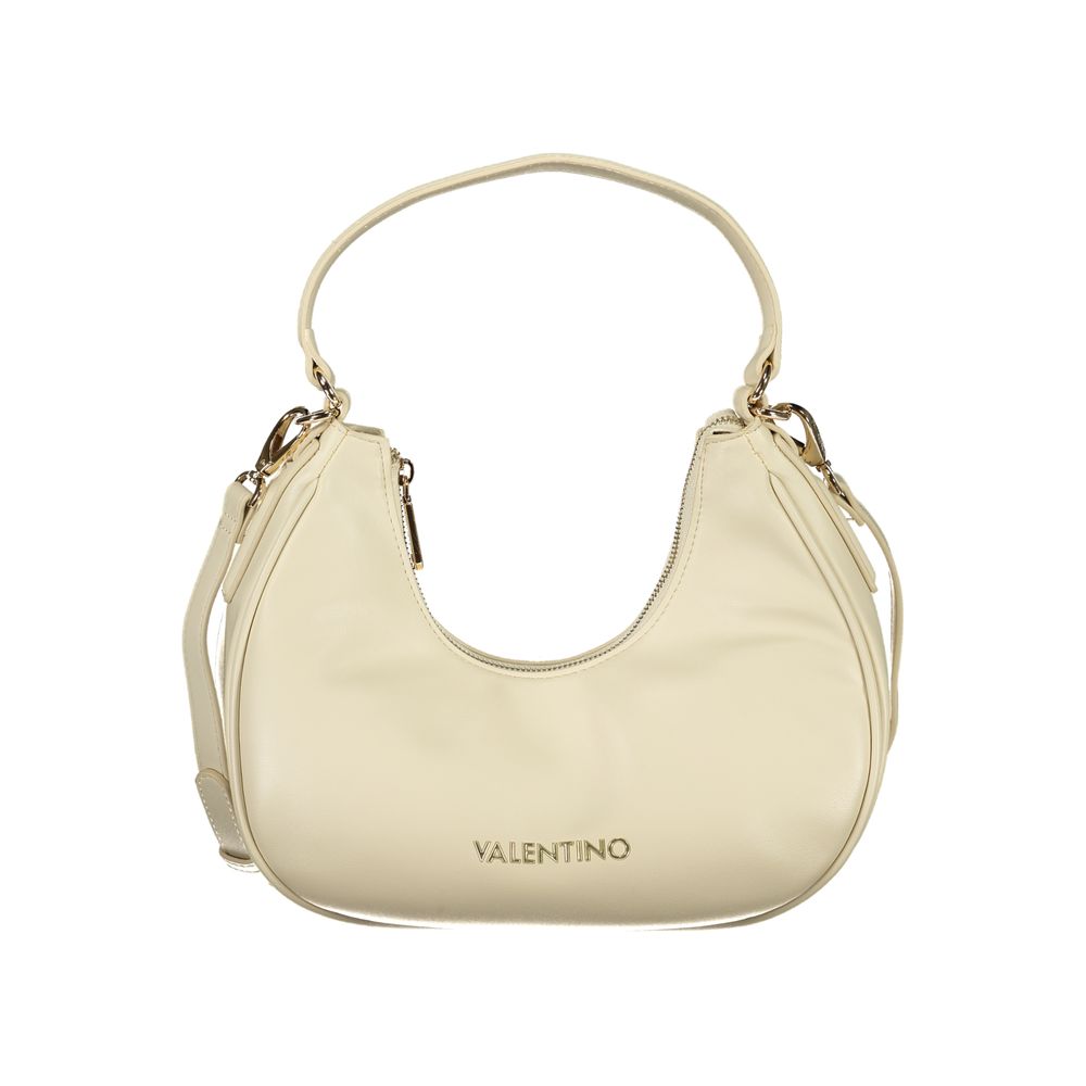 Mario Valentino Beige Polyurethane Women Shoulder Bag with Adjustable Strap