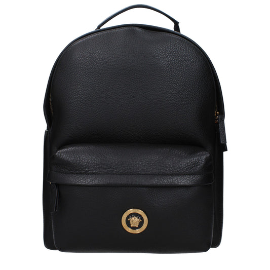 Versace Black Leather Backpack
