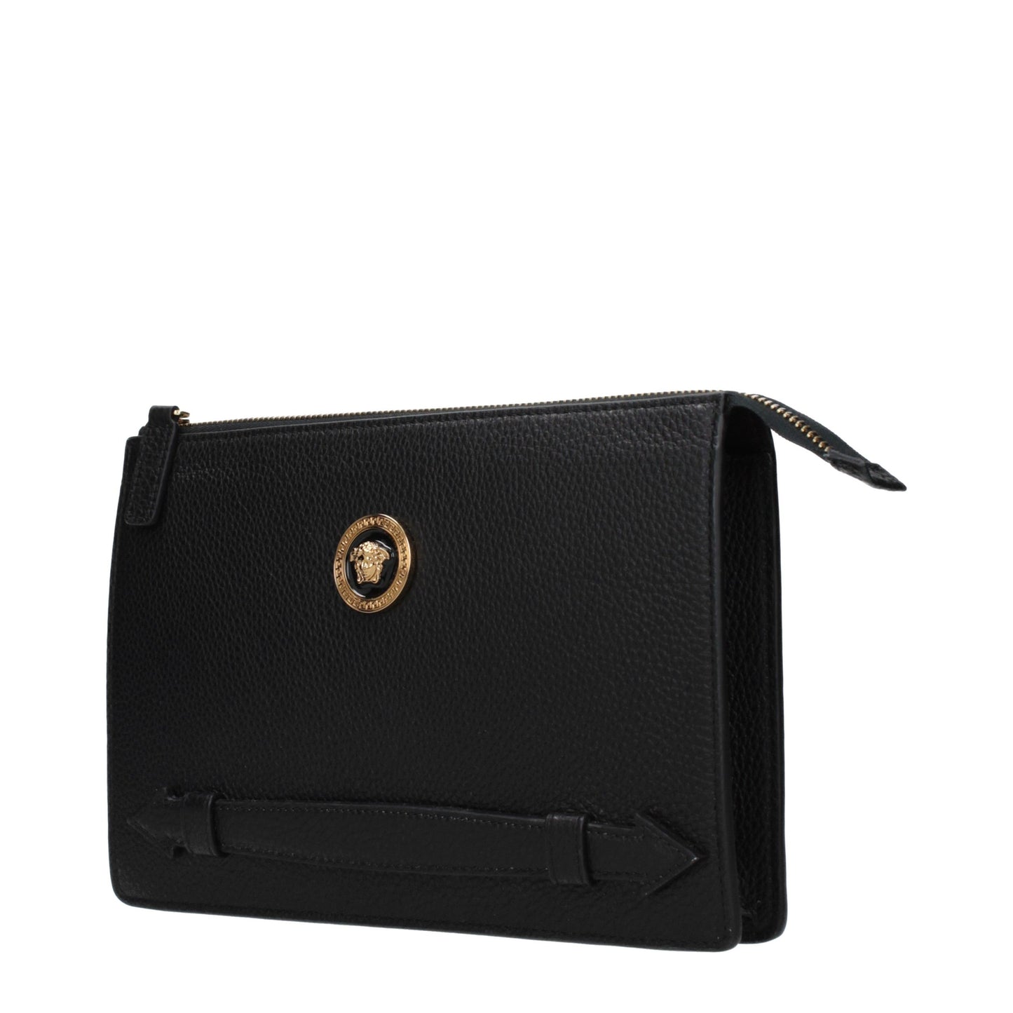 Versace Black Leather Clutch Bag