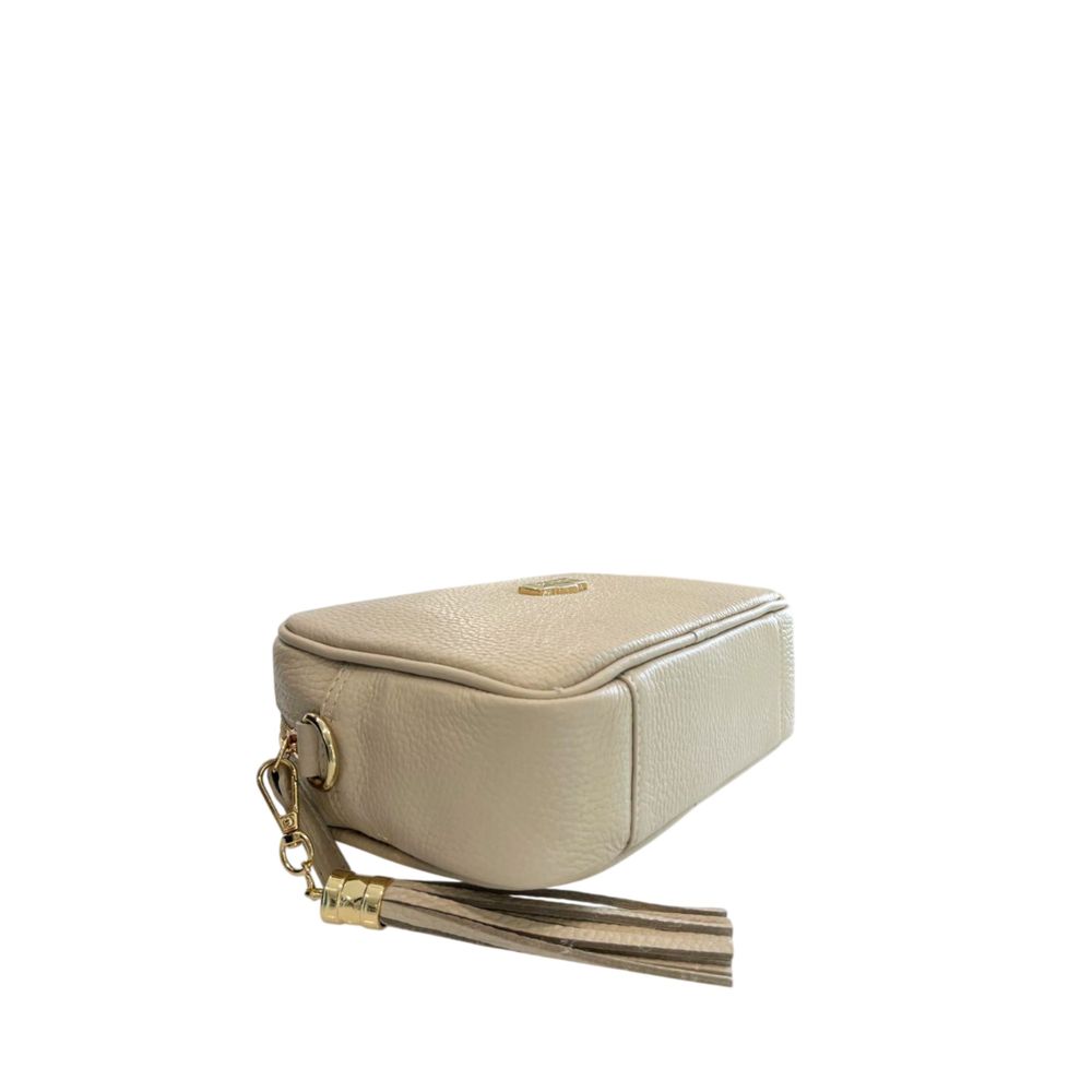 Baldinini Trend Beige Cowhide Crossbody Bag