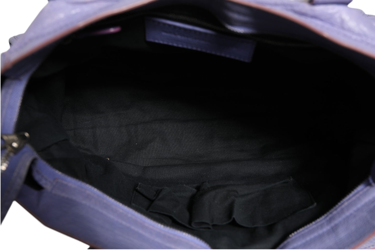 Balenciaga Purple Leather City Bag With Hardware
