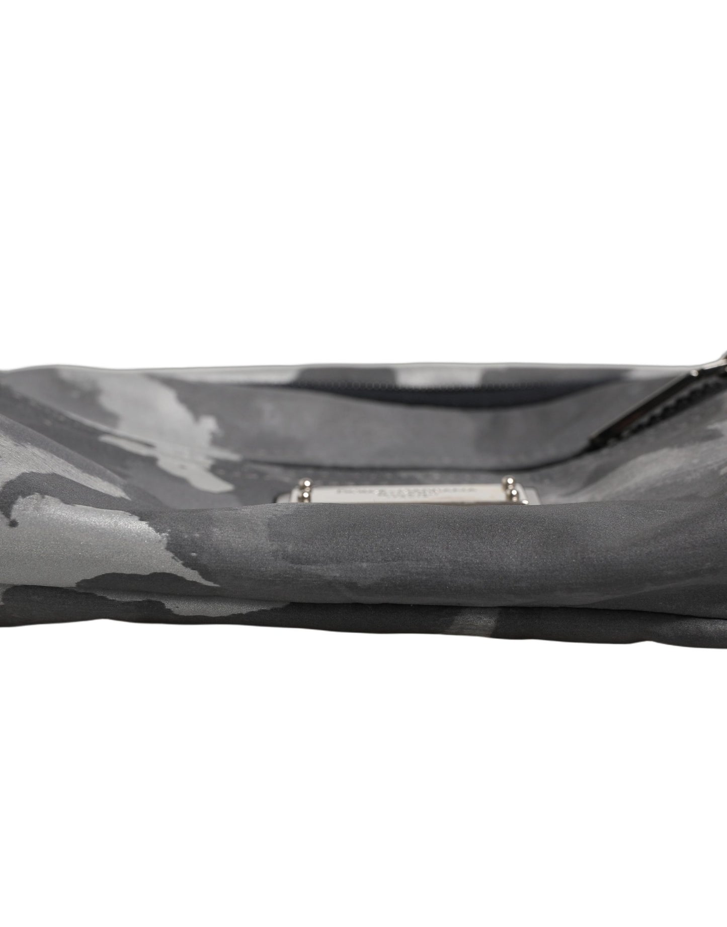 Dolce & Gabbana Black Nylon Brass Plate Camouflage Waist Fanny Pack Bag