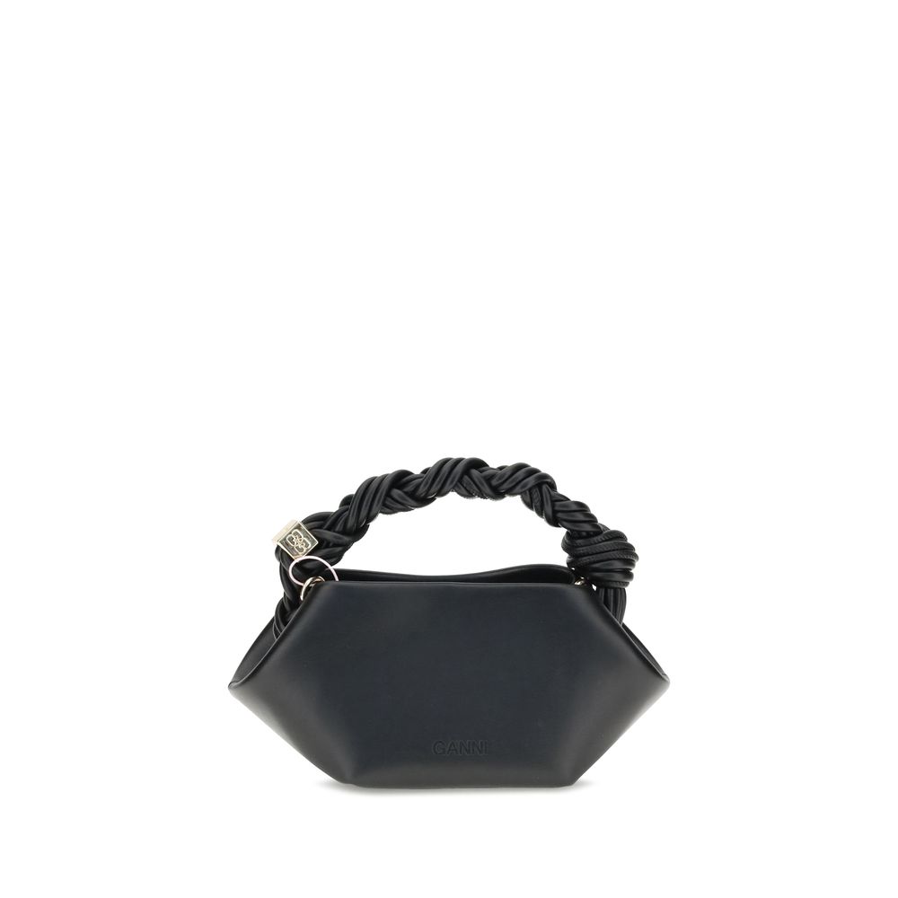 Ganni Black Recycled Leather Shoulder Bag