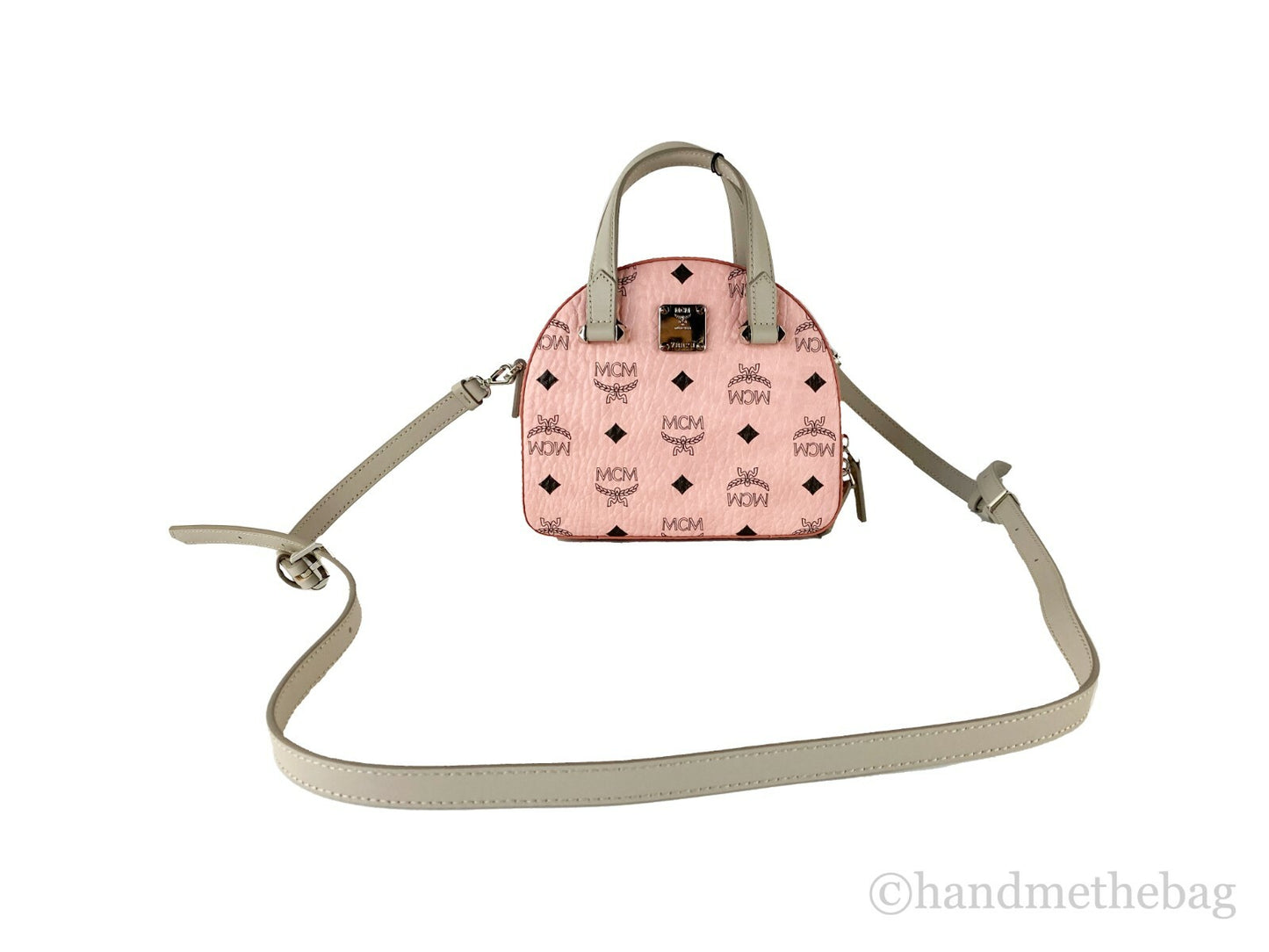 MCM Signature Half Moon Top Handle Crossbody Bag