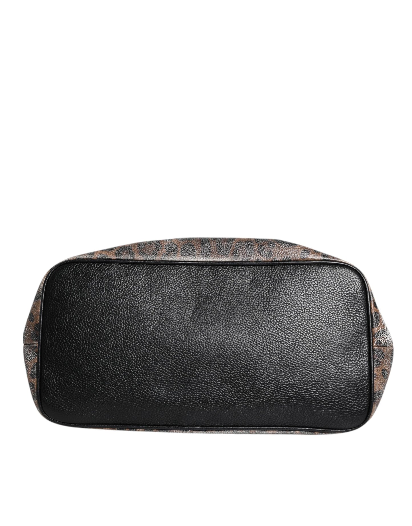 Dolce & Gabbana Brown Leopard BEATRICE Leather Logo Plaque Tote Bag