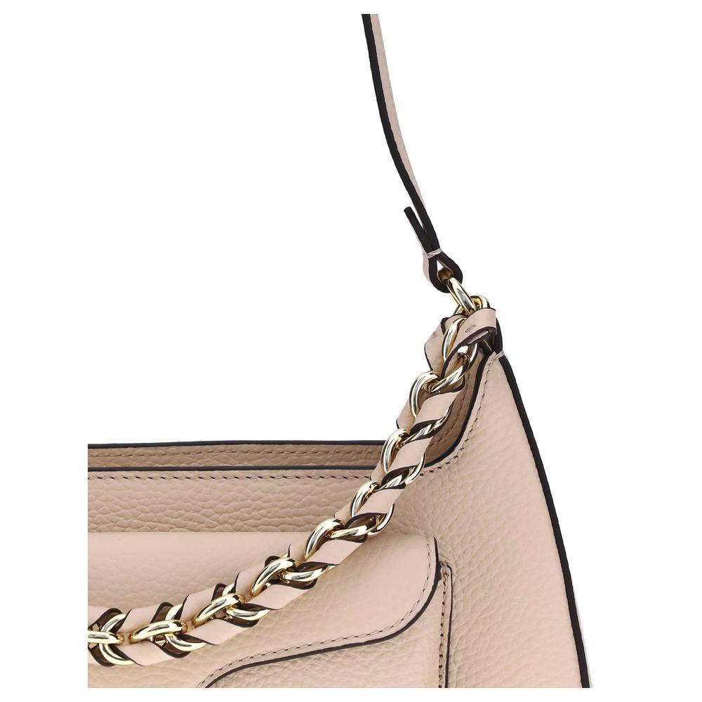 Coccinelle Beige Calf Leather Bos Taurus Shoulder Bag