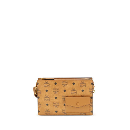 MCM Brown Canvas Shoulder Bag