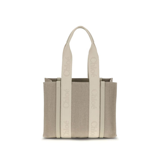 Chloé Beige Linen Shoulder Bag