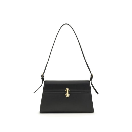 Savette Black Calf Leather Bos Taurus Shoulder Bag