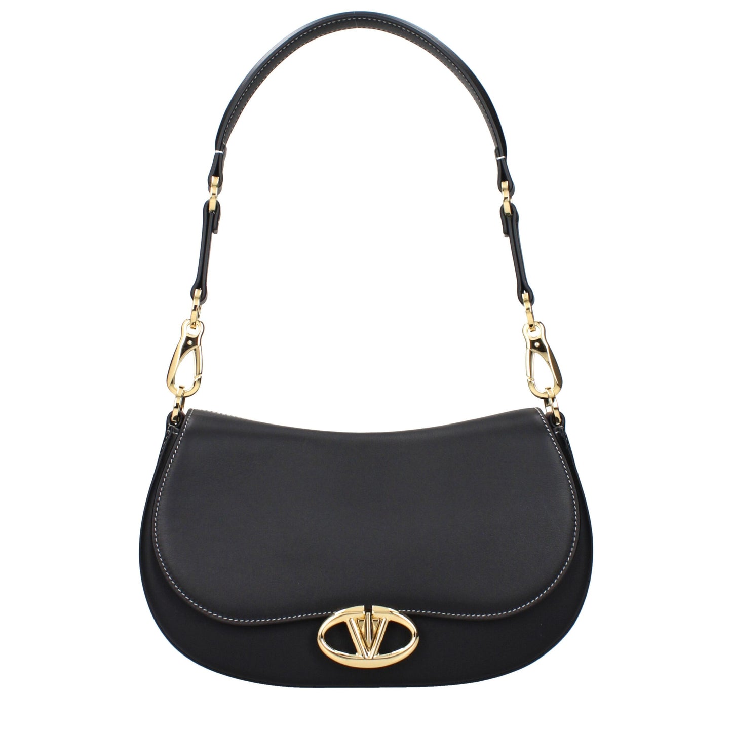 Valentino Garavani Black Leather Shoulder Bag