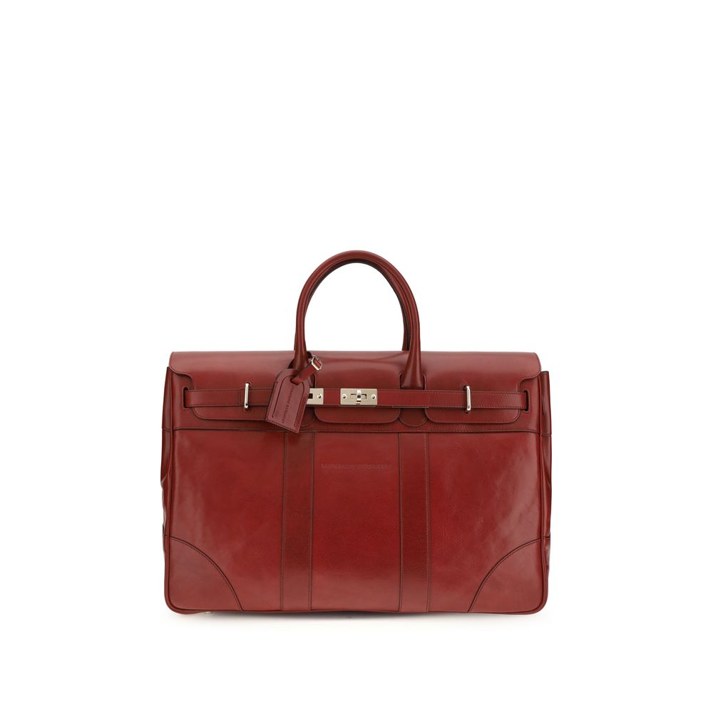 Brunello Cucinelli Bordeaux Calf Leather Bos Taurus Luggage And Travel